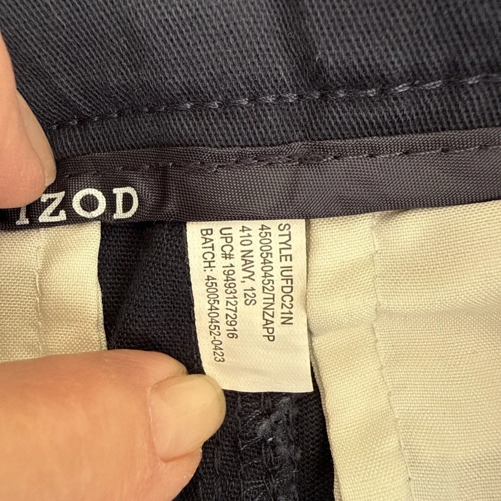 Boys Izod Navy Adjustable Waist Flat Front School Uniform Pants 12 Slim New